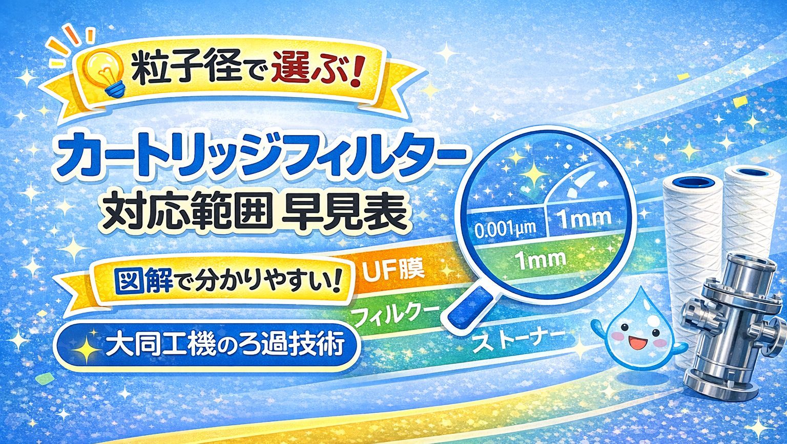 カートリッジフィルターの対応範囲早見表